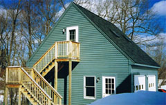 New Detached Garage, Custom Room Over Garage & Staircase Side View
